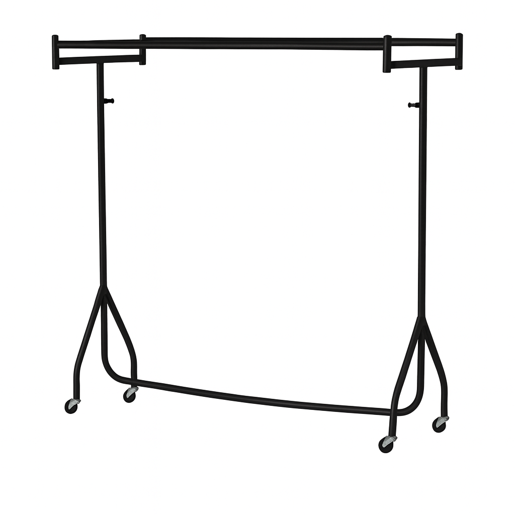 Childrens Heavy Duty Double Garment Rails in Black