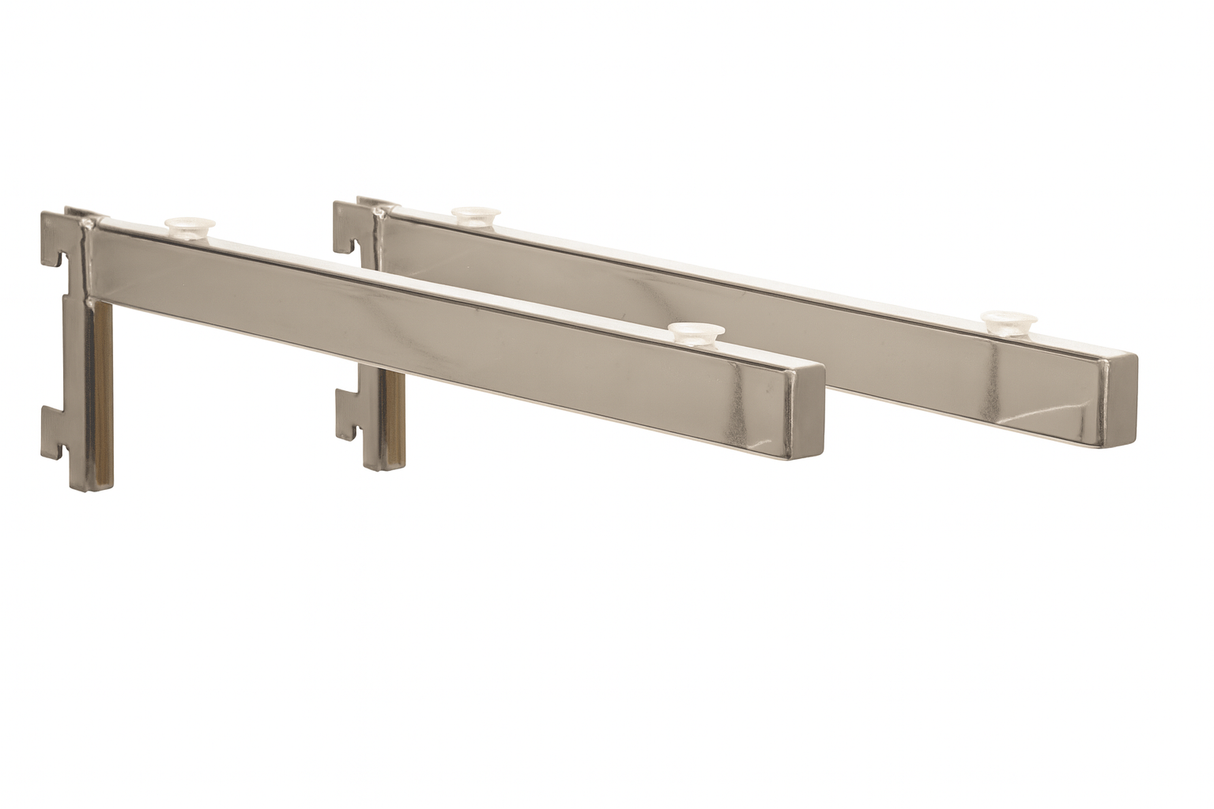 Twin Slot Glass Shelf Brackets - 300mm