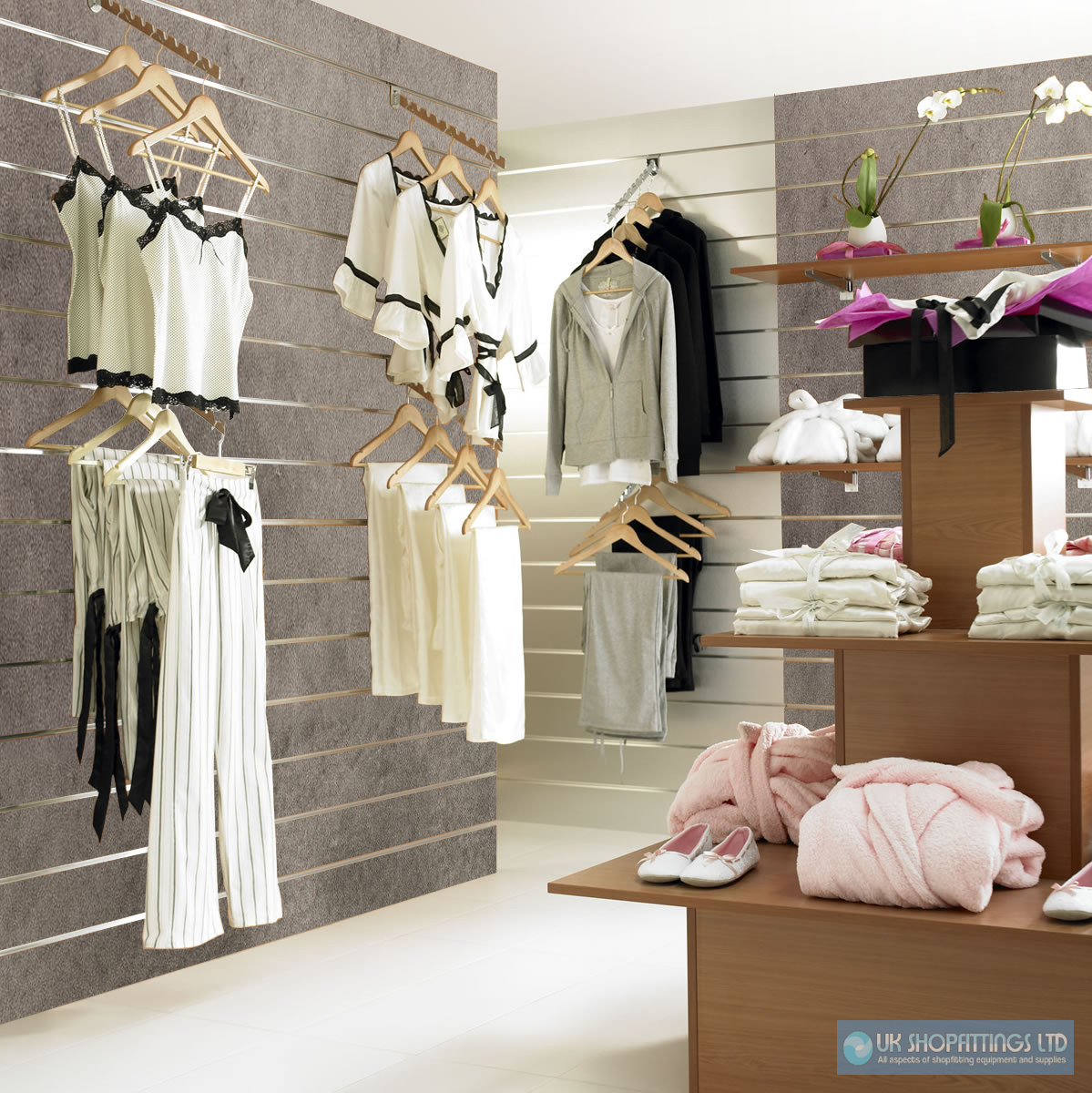 Slatwall Panel - Concrete - 2.4m x 1.2m