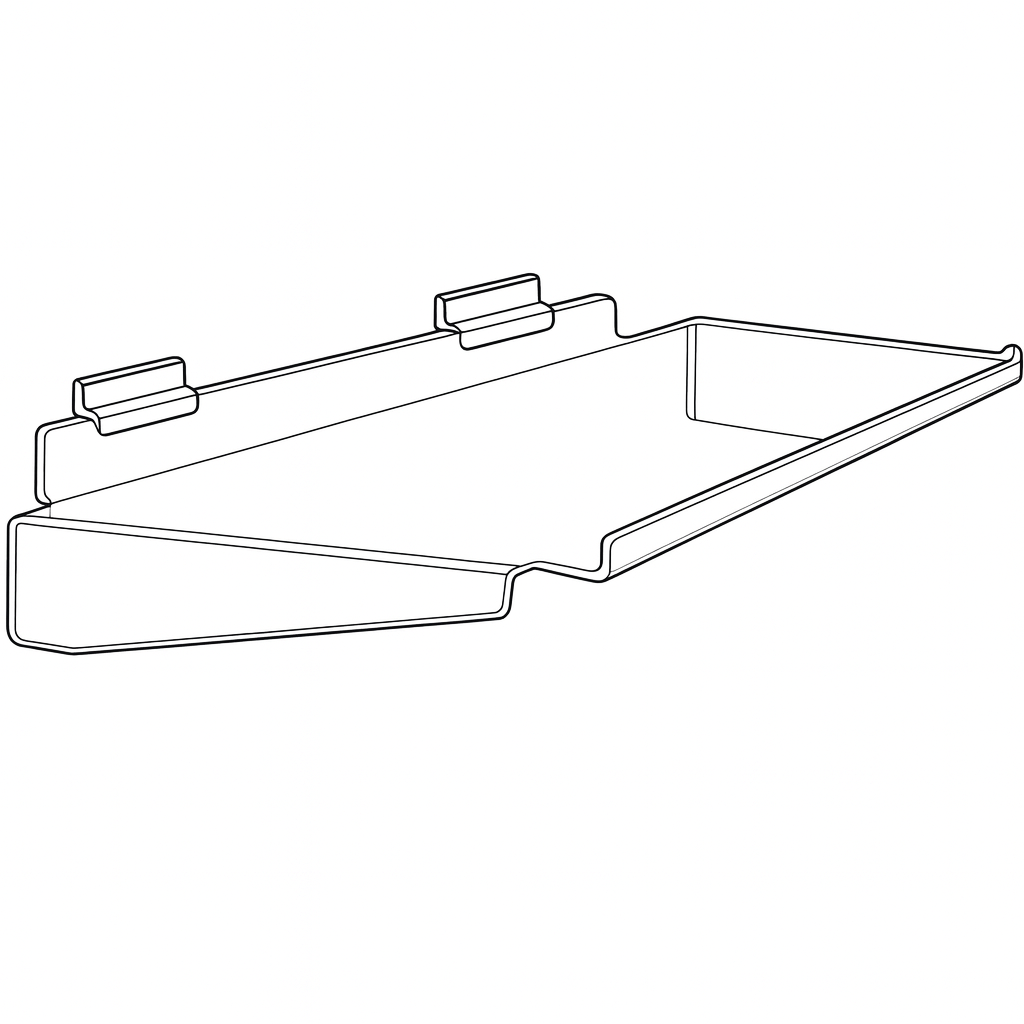 Slatwall Front Lipped Shelf 300 x 150